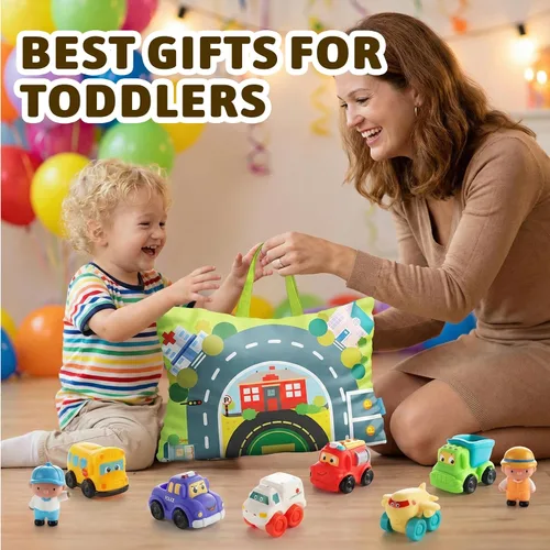 Vista 6 de ALASOU 12 juguetes de goma suave para niños de 1 año con tapete de juego/bolsa de almacenamiento, juguetes para bebés, regalos para niños de 1 año
