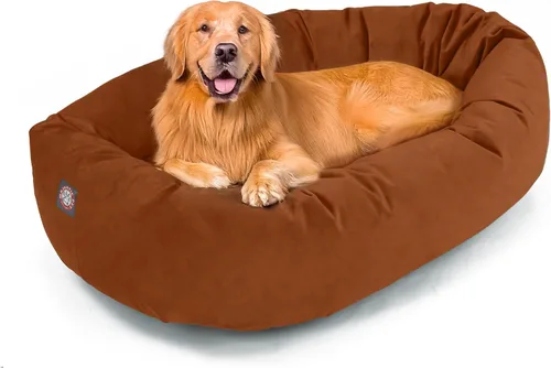 Vista 27 de Majestic Pet Cama para Perros de 52 Pulgadas de Ante Calmante Lavable 52x35x11 (Pulgadas) – Acogedora Cama Redonda para Perros con Forma de Dona