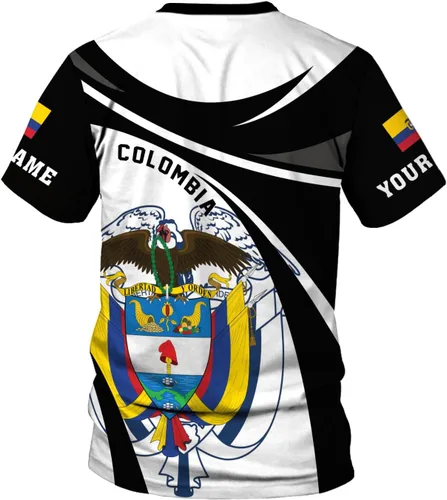 Vista 4 de Ligthuy - Camisa personalizada de Colombia 3D, camisas personalizadas con la bandera de Colombia para hombres y mujeres, camiseta del orgullo