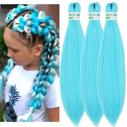 Vista 81 de Cabello trenzado para niños preestirado de 16 pulgadas, color negro para niños, trenzas sin nudos