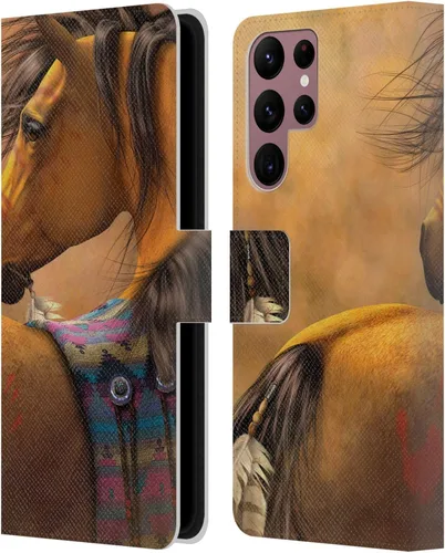 Vista 82 de Head Case Designs Officially Licensed Laurie Prindle A Morgan Christmas Western Stallion Leather Wallet Case Compatible with Samsung Galaxy A07 4G