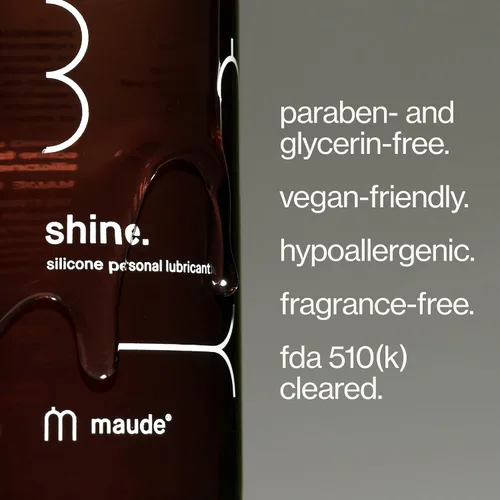 Vista 4 de Maude Shine Lubricante personal de silicona – Lubricante de silicona de larga duración, no pegajoso, hipoalergénico + lubricante personal sin