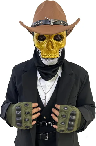 Vista 9 de Máscara de Calavera Fantasma de Cara Completa para Juegos de Guerra y Deportes al Aire Libre Multicolor1