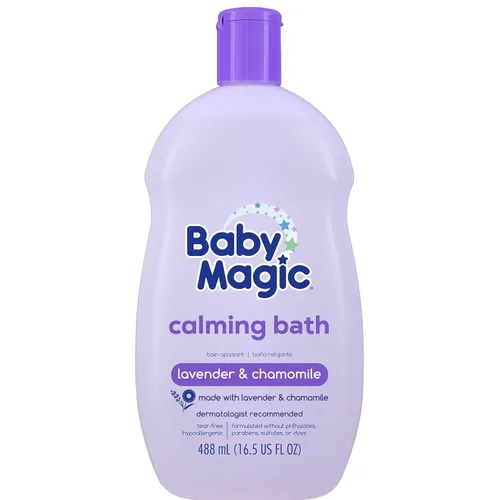 Vista 12 de Baby Magic Baño calmante para bebé, 9 onzas, lavanda y manzanilla, sin lágrimas, libre de parabenos, ftalatos, sulfatos y tintes