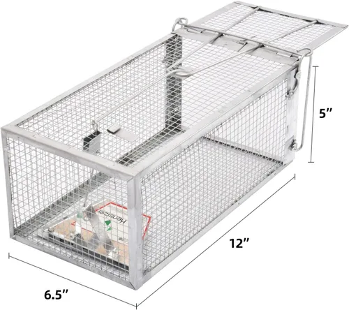 Vista 2 de Kensizer Paquete de 2 trampas para jaula animal, humana, que funciona para ratones, ratones, ardillas, ratones, ratones, ratones, hámsteres y otros