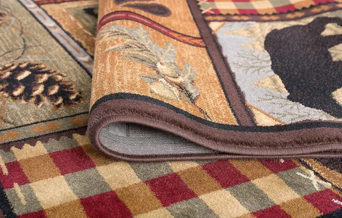 Vista 5 de Tayse Homespun Cabin - Alfombra larga multicolor para pasillo, entrada y cocina, vestíbulo de entrada, alfombra rústica larga para interiores, 2