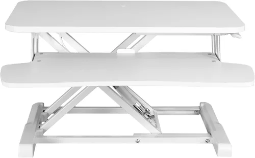 Vista 38 de VIVO Convertidor de escritorio de 26 pulgadas, Serie K, elevador ajustable de sentado a parado, estación de trabajo para dos monitores y laptop