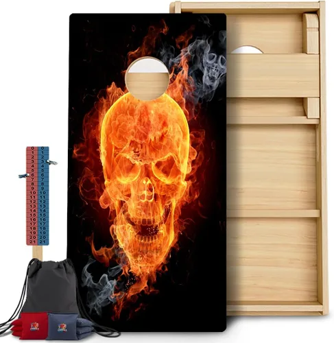 Vista 75 de CornholeGamesUSA Pro - Juego de tablas de Cornhole Fabricado en Estados Unidos Abedul báltico 3/4 Sin rebote Patas triples gruesas Dos 1