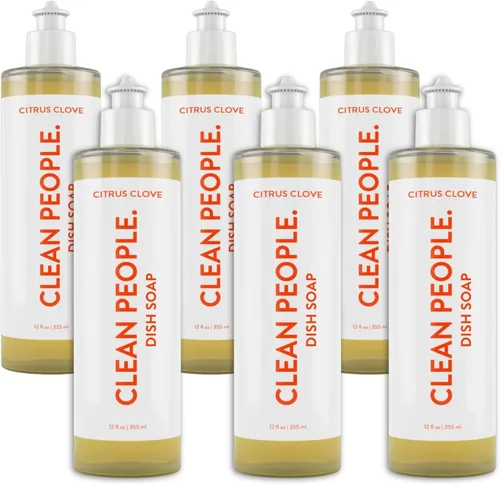 Vista 6 de THE CLEAN PEOPLE - Jabón líquido para platos - Ingredientes limpios y simples - Poder extra de fregado (aroma a cítricos y clavo) 12 fl oz
