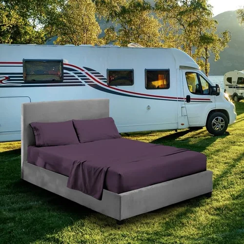 Vista 7 de Juego de sábanas para literas de autocaravana – 48 x 75 pulgadas, tamaño matrimonial 3/4, color azul aguamarina, litera para cuna, cama de caravana