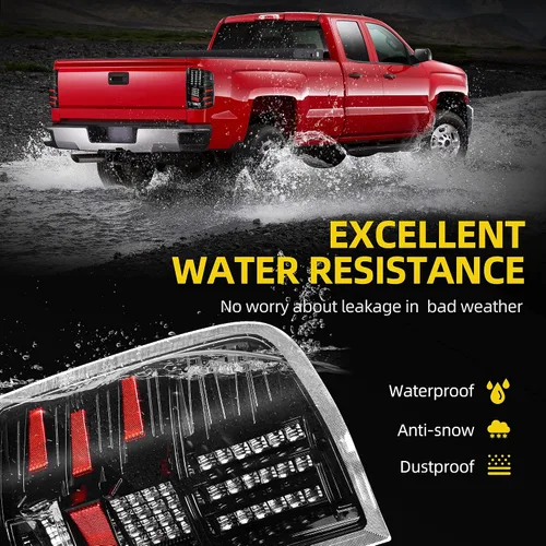 Vista 5 de DWVO Conjunto de luz trasera LED compatible con Chevy 2008-2013 Silverado 1500, 2008-2014 Silverado 2500 y 3500, 2007 New Body Style, 12-14 GMC