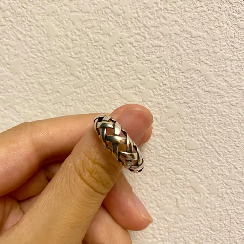 Vista 20 de Anillos de banda ancha de plata de ley 925 vintage hechos a mano para mujeres/hombres, anillo ajustable para el pulgar