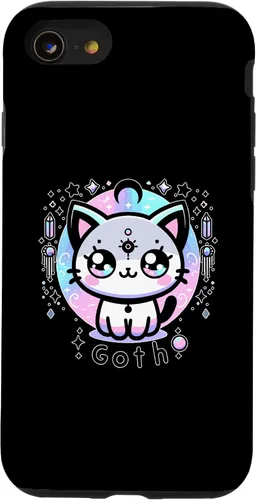 Vista 13 de iPhone 15 Kawaii Pastel Cat Ouija Creepy Occult Aesthetic Case