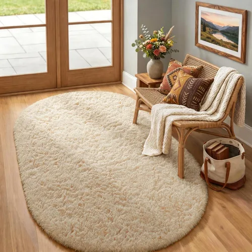 Vista 73 de Ophanie - Alfombras para sala de estar, antideslizante y suave, de felpa grandes y peludas para dormitorio, peludas para niños y niñas, decoración