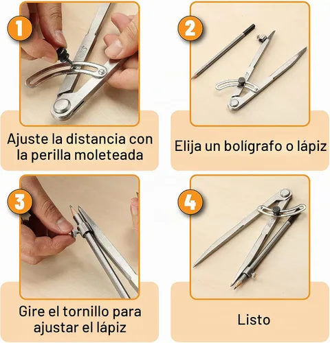 Vista 6 de Mr. Pen - Compás profesional para carpintería, compás de 8 pulgadas con ala
