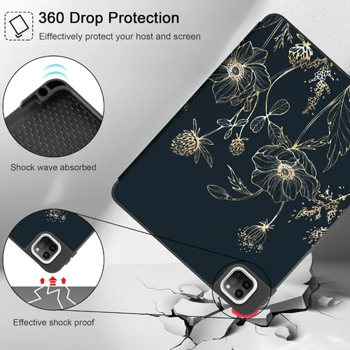 Vista 7 de May Chen Funda para iPad Pro de 11 pulgadas (4ª, 3ª, 2ª y 1ª generación) 2022 2021 2020 2018, soporte triple + soporte para lápiz + encendido