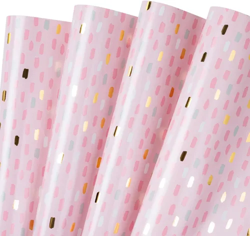 Vista 10 de WRAPAHOLIC Hoja de papel de regalo, 12 hojas con bonito diseño de animales para cumpleaños, vacaciones, fiestas, baby shower, 17.5 x 39.3 pulgadas