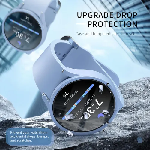 Vista 3 de Pack de 12 fundas para Samsung Galaxy Watch 6 de 40 mm, protector de pantalla con cubierta de policarbonato duro y película protectora de vidrio