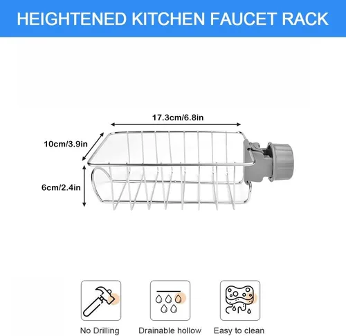 Vista 2 de 2 Piezas Estante De Ducha Inoxidable Para Barra De Ducha Estante Ducha Sin Tornillos Ajustable Para Baño/Cocina
