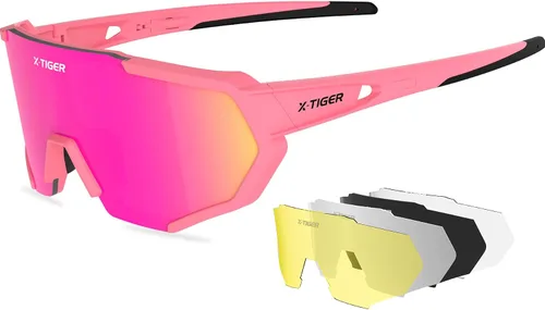 Vista 22 de X-TIGER Polarized Sports Sunglasses with 5 Interchangeable Lenses