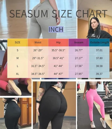 Vista 7 de SEASUM Leggings de entrenamiento con parte delantera y trasera en V para mujer, con bolsillos, cintura alta, pantalones de yoga para gimnasio