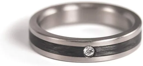 Vista 2 de Women's titanium and carbon fiber wedding ring. (00348_4S1)