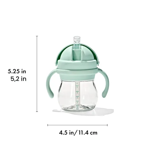 Vista 6 de OXO Tot Transitions Vaso con Pajita con Asas 6 oz. - Ópalo y Flor - Paquete de 2