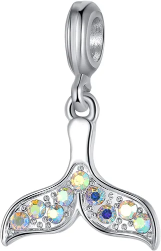Vista 5 de Abalorio europeo plateado cuentas de plata para pulseras de circonita cúbica, collar de cadenas de serpiente
