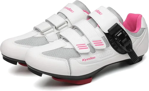 Vista 2 de Zapatos de ciclismo para mujer compatibles con clip de bicicleta Peloton en interiores, ciclismo de carretera, ciclismo, ciclismo, equitación, tacos