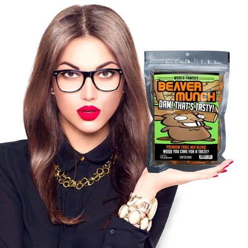Vista 4 de Beaver Munch Spicy Trail Mix – Regalo saludable, divertido mezcla de frutos secos, bolsa de regalo resellable, regalos divertidos y saludables