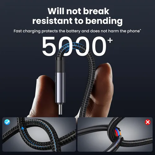 Vista 7 de Cable de carga múltiple de 240 W, cable USB C 6 en 1 de 4 pies, cables de carga rápida con puertos USB-C/A a conectores IP/tipo C/micro