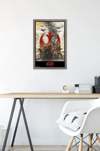 Vista 6 de Trends International Star Wars: Rogue One - Póster de pared de montaje, 14.725 x 22.375 pulgadas, versión enmarcada de madera de granero