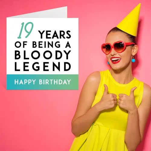 Vista 7 de Divertida tarjeta de cumpleaños número 19 para hombres y mujeres – Being A Legend – Tarjeta de feliz cumpleaños del diecinueve diecinueve para él