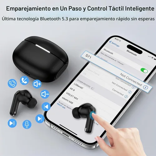 Vista 6 de Auriculares inalámbricos Samsung Auriculares Bluetooth para Samsung Galaxy Negro
