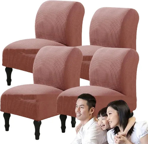 Vista 10 de Fundas elásticas para silla sin brazos, extraíbles y lavables, de elastano jacquard sin reposabrazos, protector de muebles para sala de estar, Verde