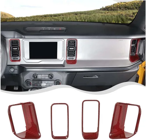 Vista 11 de Cubierta de anillo lateral de ventilación de aire para consola central Ford Bronco 2/4 puertas 2021 2022 2023 2024 Accesorios interiores
