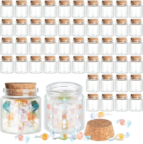 Vista 9 de Patelai 100 tarros pequeños de vidrio con tapas de corcho, mini botellas de poción a granel, pequeños frascos de hechizos para manualidades