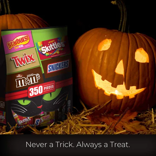 Vista 5 de Mars - Surtido de chocolates y caramelos de Halloween (M&M'S, Snickers, Twix, Starburst y Skittles) 350 unidades, bolsa de 122.6 oz
