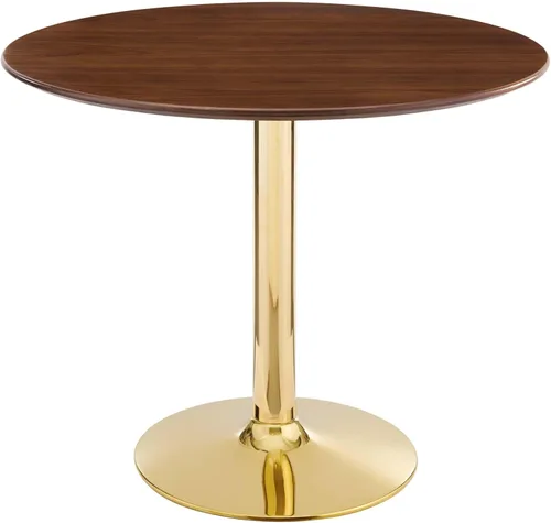 Vista 13 de Modway EEI-4746-GLD-BLK Verne - Mesa de comedor de mármol artificial de 28 pulgadas, color negro dorado