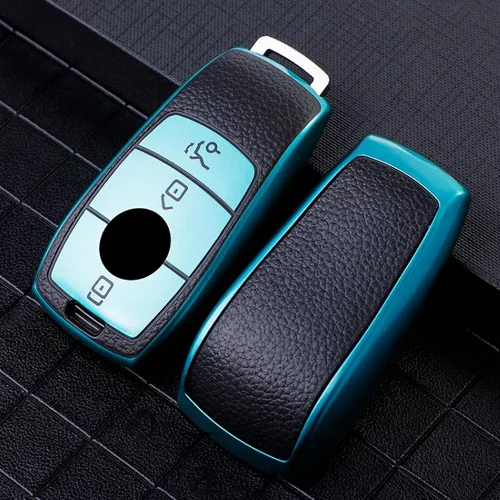 Vista 5 de TPU Leather Car Key Case Cover Keychain, for Benz A C E S G GLS CLA Class W213 W177 W205 W222 X167 AMG Protector