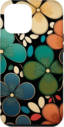 Vista 6 de iPhone 15 patrón floral Murakami colorido patrón caso