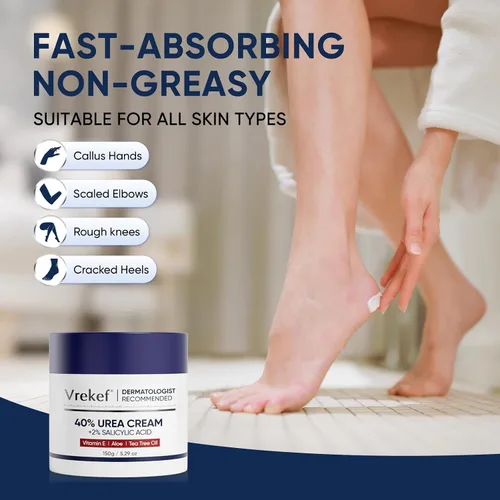 Vista 7 de Crema de urea 40 por ciento para pies de máxima resistencia, crema de urea 40% más ácido salicílico 2%, crema para pies y manos para piel seca