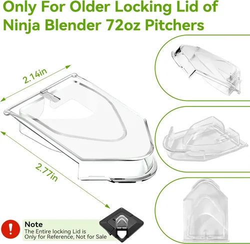 Vista 2 de Tapa de repuesto para boquilla de vertido compatible con tapa de licuadora Ninja, tapa de repuesto para jarra de 72 onzas Ninja Blender Square Top