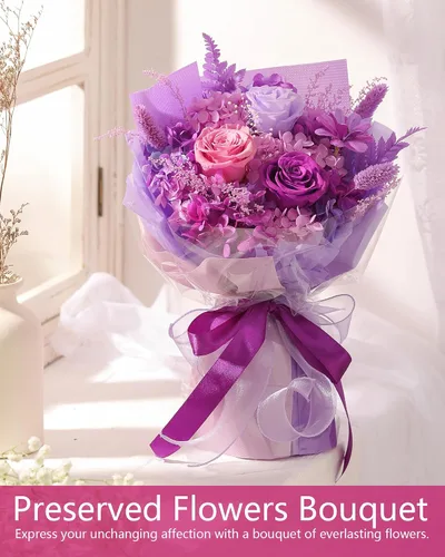 Vista 2 de BestFlower Ramo de flores para el día de la madre, regalos para mamá, ramo de rosas para mujeres, mamá, esposa de hija, flores frescas