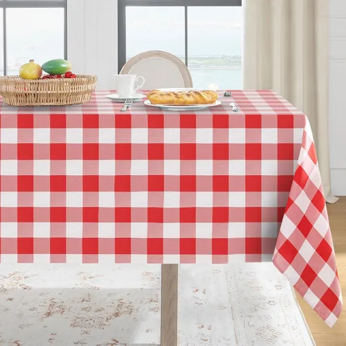 Vista 18 de Softalker - Mantel rectangular a cuadros, impermeable para exteriores, 54 x 120 pulgadas, mantel de búfalo a cuadros, resistente a las manchas