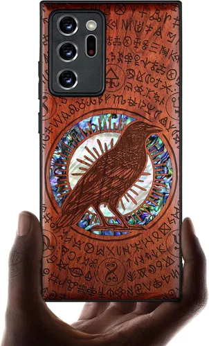 Vista 7 de Carveit Funda de madera de diseñador para Samsung Galaxy Note20 Ultra (grabado de madera e incrustaciones de carcasa) compatible con cargadores