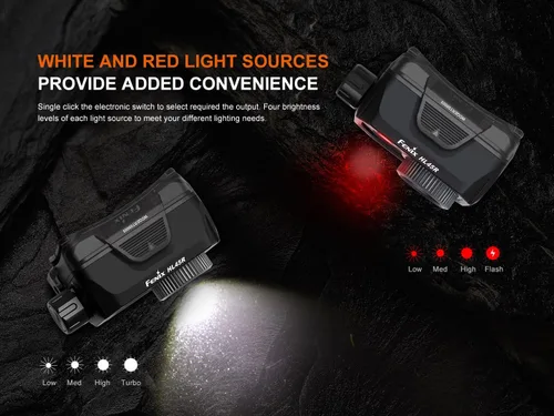 Vista 8 de Fenix HL45R - Linterna frontal de haz ajustable de 1000 lúmenes, recargable, combustible dual AAA, detección de gestos, reflector, foco, luz roja
