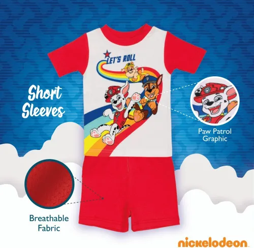 Vista 4 de Nickelodeon Paw Patrol Baby Shark Blues Clues 4-Piece Cotton Pajama Set