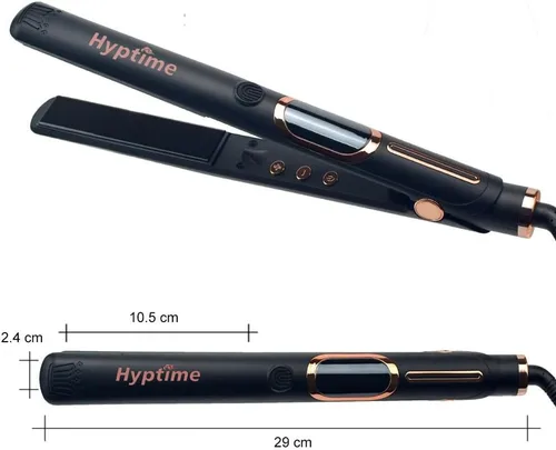 Vista 5 de Plancha plana de titanio con pantalla digital para controlar con precisión la temperatura, 1 pulgada para cabellos gruesos y rizados, profesional
