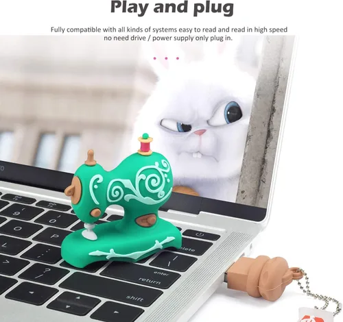 Vista 6 de 32GB Lindo USB Flash Drive Bordado Máquina De Coser Diseño Pen Drive Almacenamiento De Datos Imagen Stick Pendrive Memory Stick - Verde